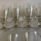 Set of 9 assorted 19th absinthe glasses