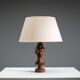 Mid-century brutalist wooden table lamp