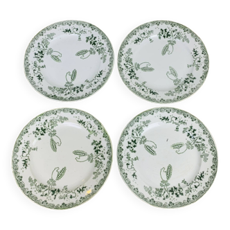 4 dessert plates Modern Style St Amand iron land