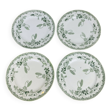 4 assiettes à dessert Modern Style St Amand terre de fer