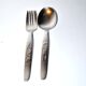 Vintage stainless steel children's cutlery - dog and squirrel germany