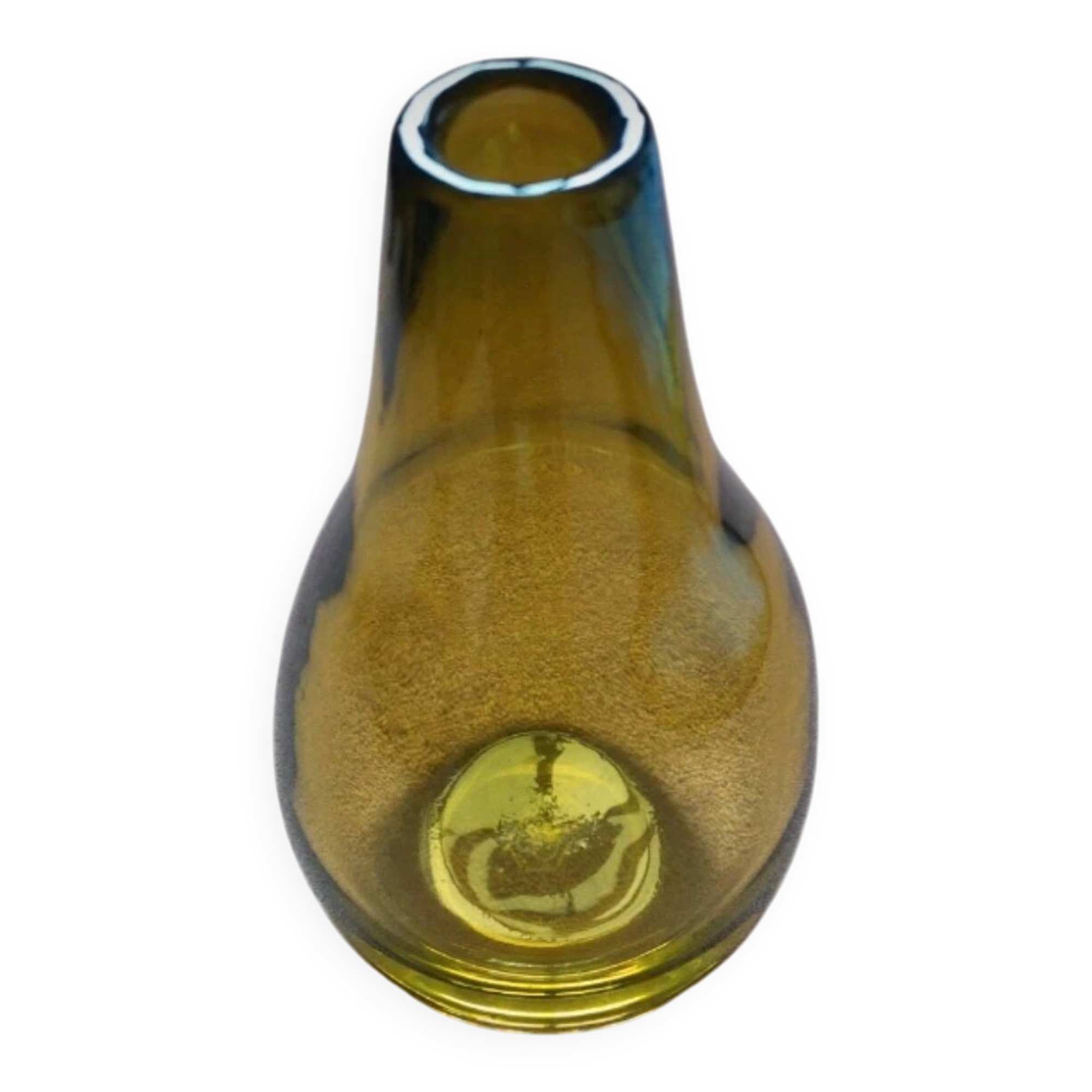 Olive green khaki glass drop vase Habitat
