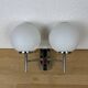 Opaline and chrome globe wall light from the 1970s