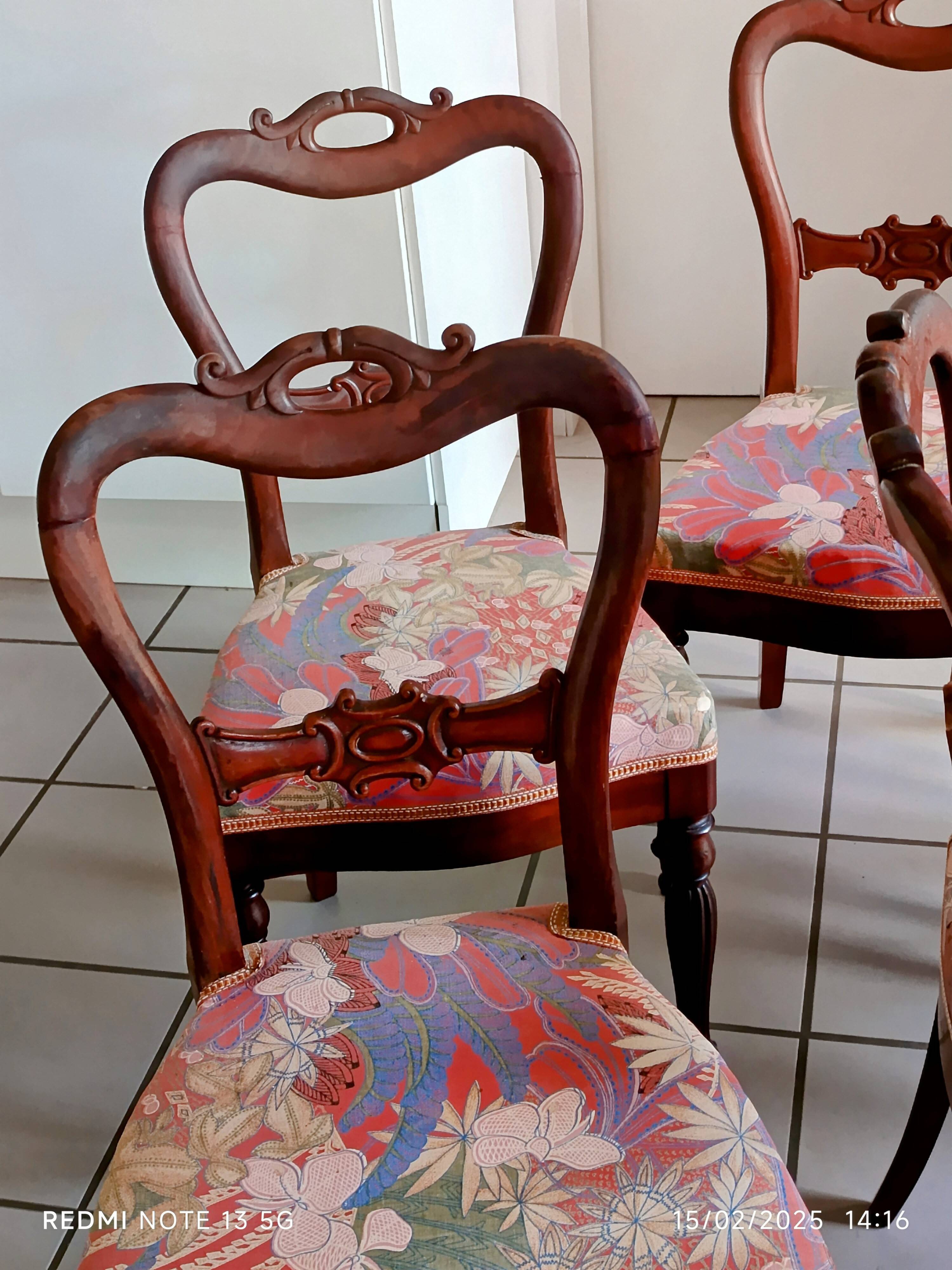 Set of 5 19th century cacahogany chairs