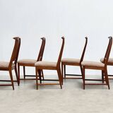 Set of six elegant Italian dining chairs