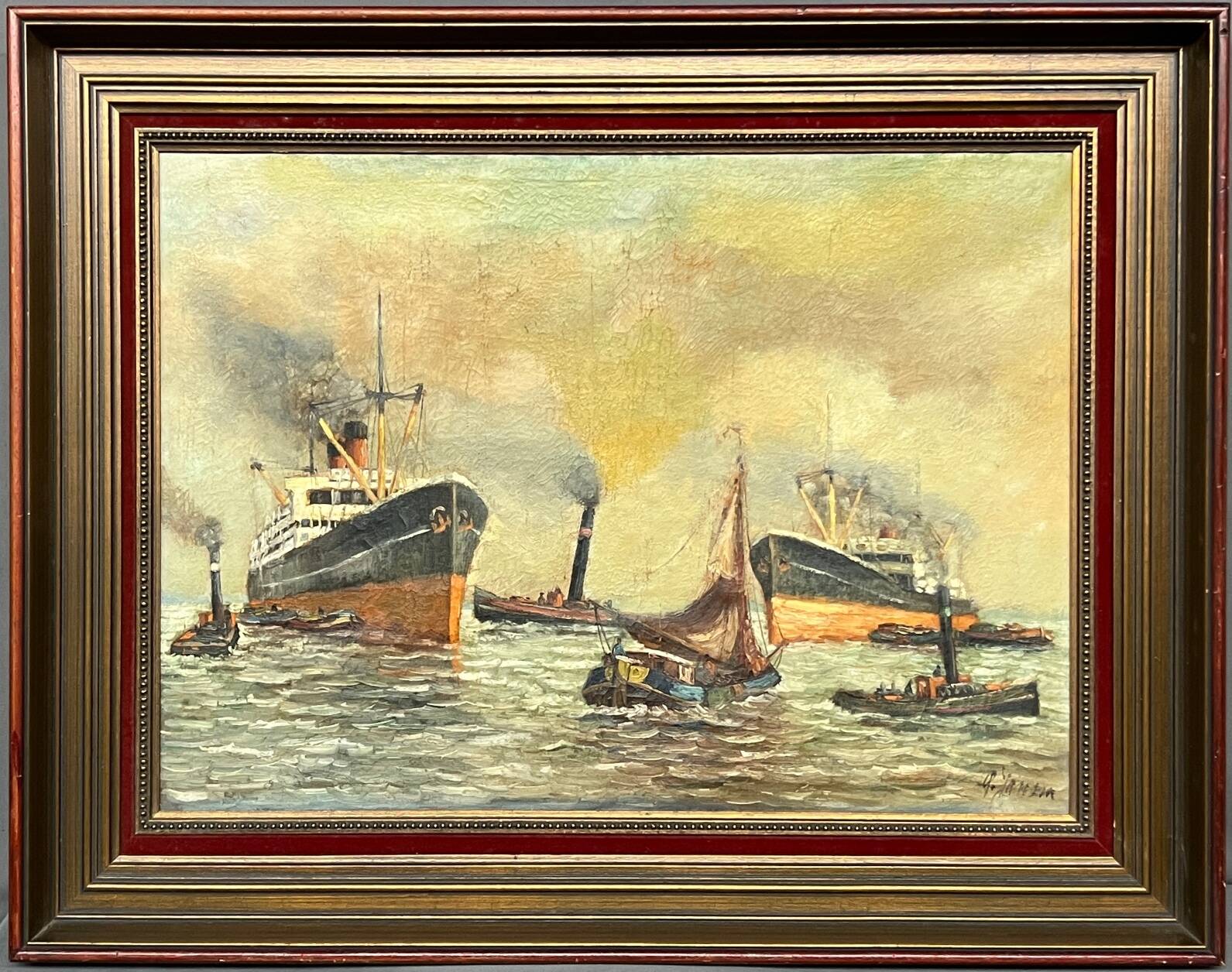 Alfred Jansen (1859-1935). "Seascape".