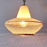 UFO screen-printed glass pendant light, 1970.