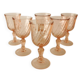 6 Verres à pied Rosaline Arcoroc Vintage
