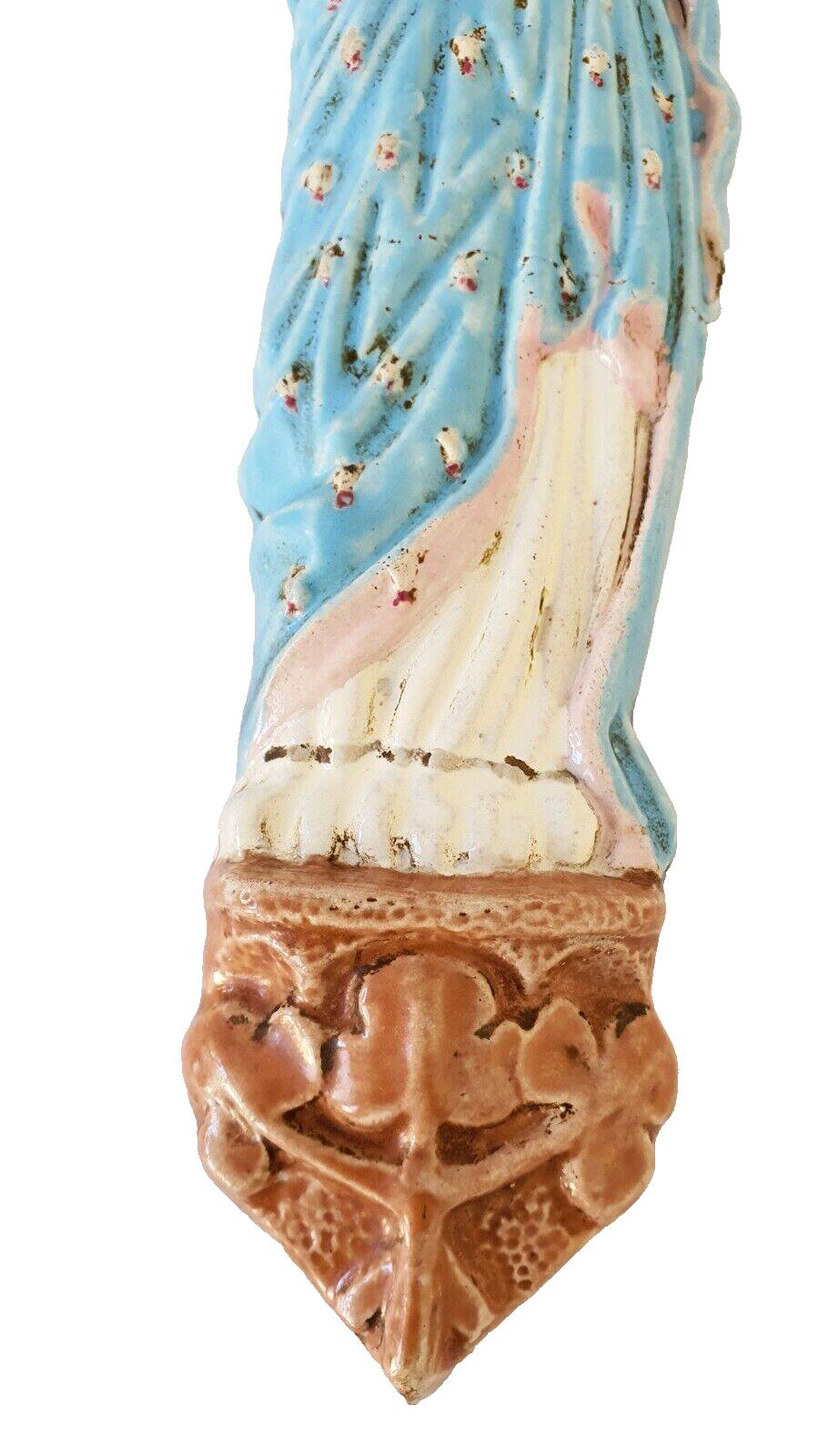 Holy Virgin Wall Sculpture 34 Cm Signed Guérin L 11