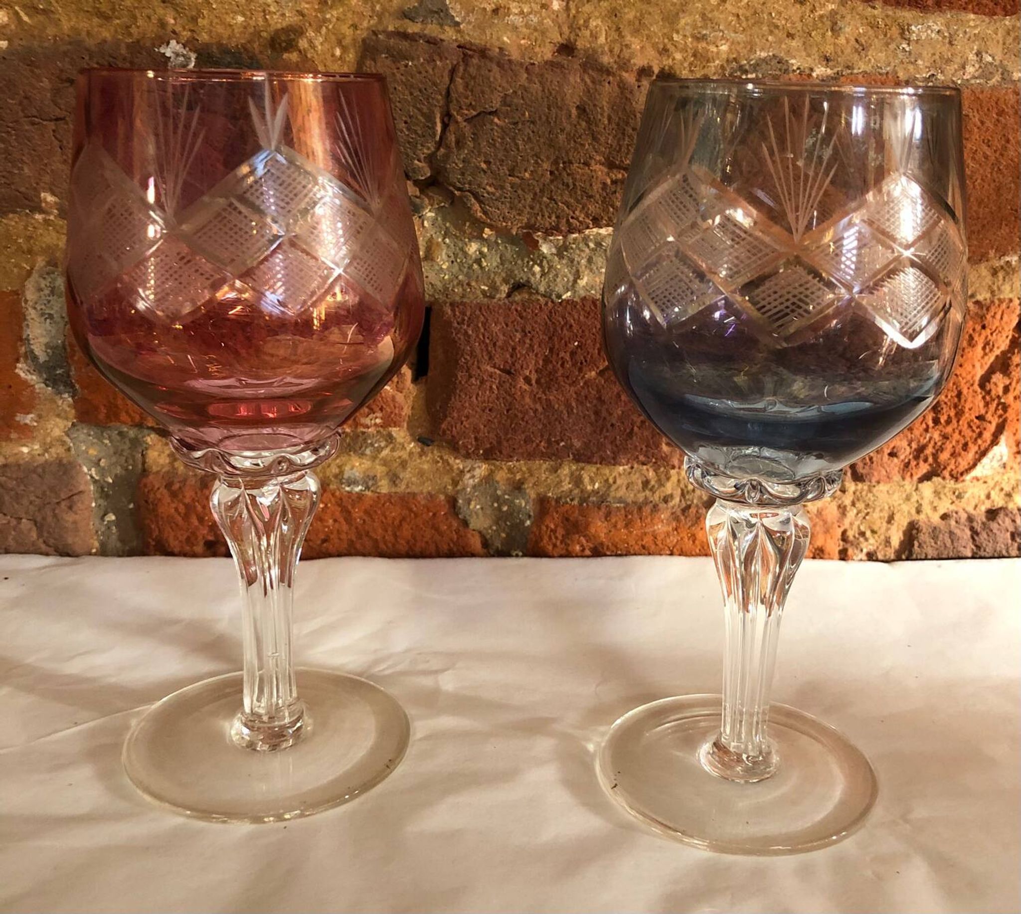 2 Verres en cristal de bohème