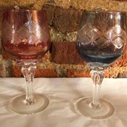 2 Verres en cristal de bohème