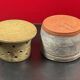 Large enameled stoneware water butter dish signed anne farcis? 14 x 12 cm