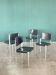 Set of 4 Matteo Grassi Postmodern Black Leather Dining Chairs, Italy, 1980s