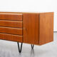 Very large enfilade, 60s, teak, restored, 293cm