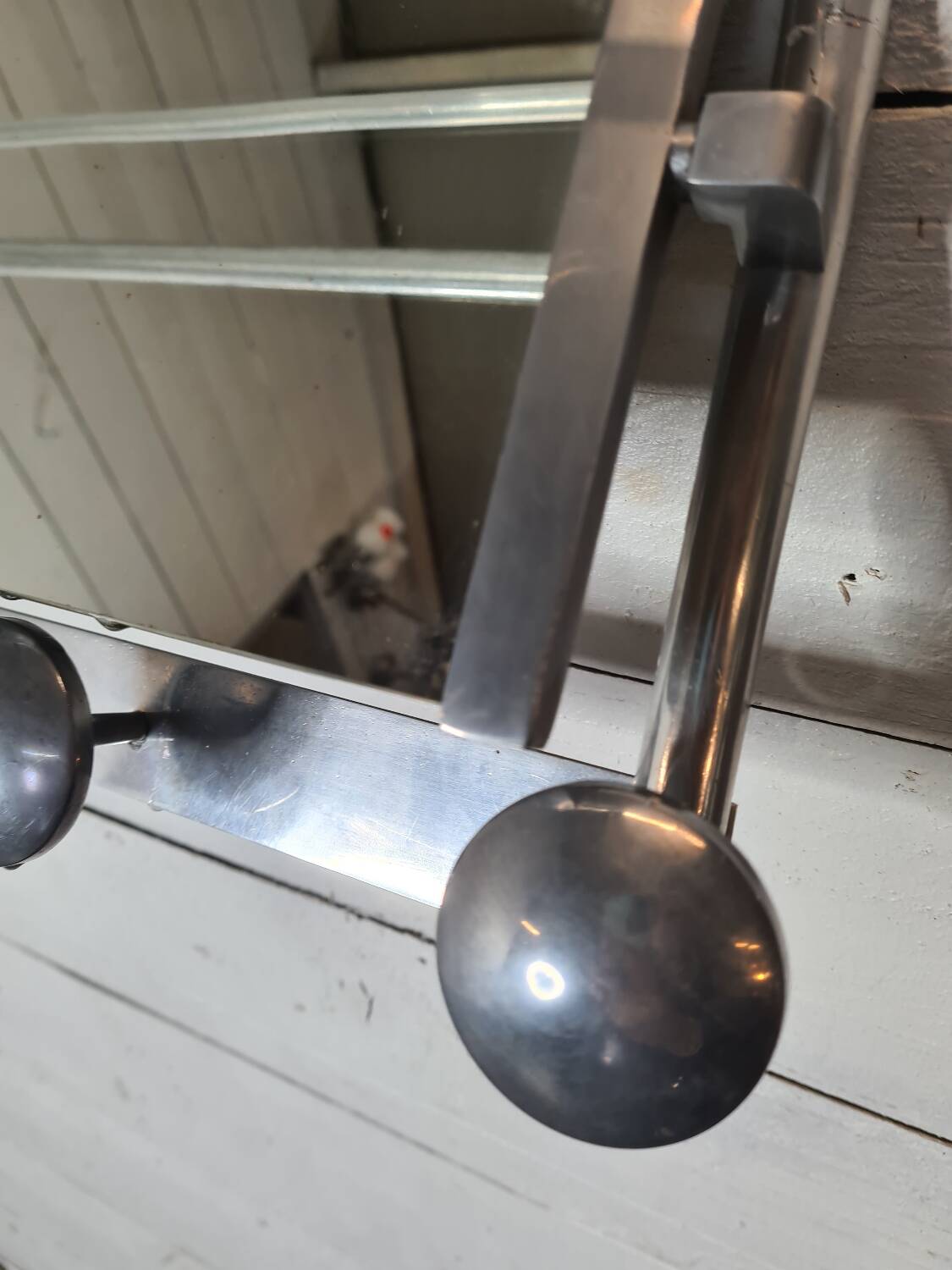 Coat rack with aluminum hat rack