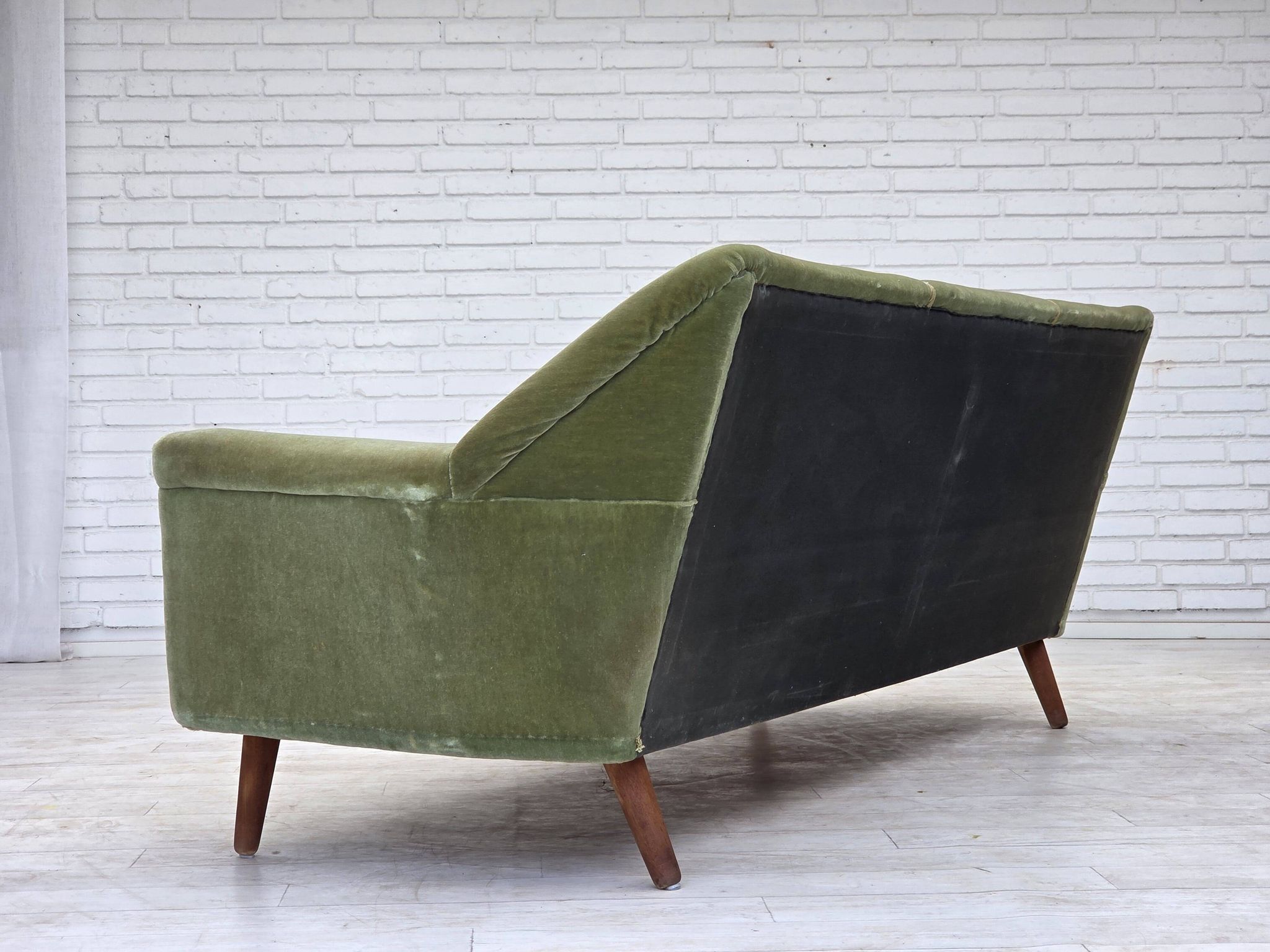 1970s, Danish by Kurt Østervig, 3-seater sofa, furniture velour, teak wood.