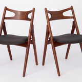 Pair Hans Wegner chairs CH29 Danish 1950s Vintage