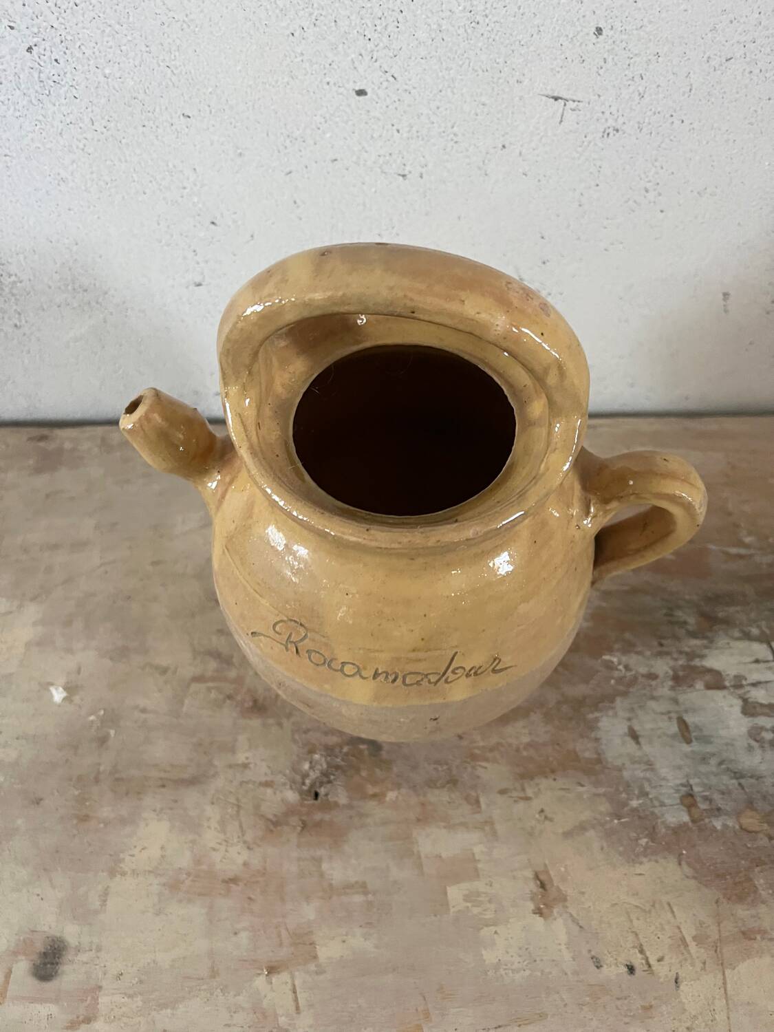 Gargoulette pot in glazed terracotta