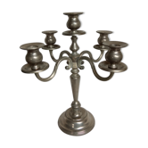 Candle holder 5 lights in silver metal