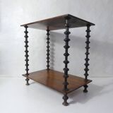 Antique wooden shelf with DMC spools – Industrial sideboard
