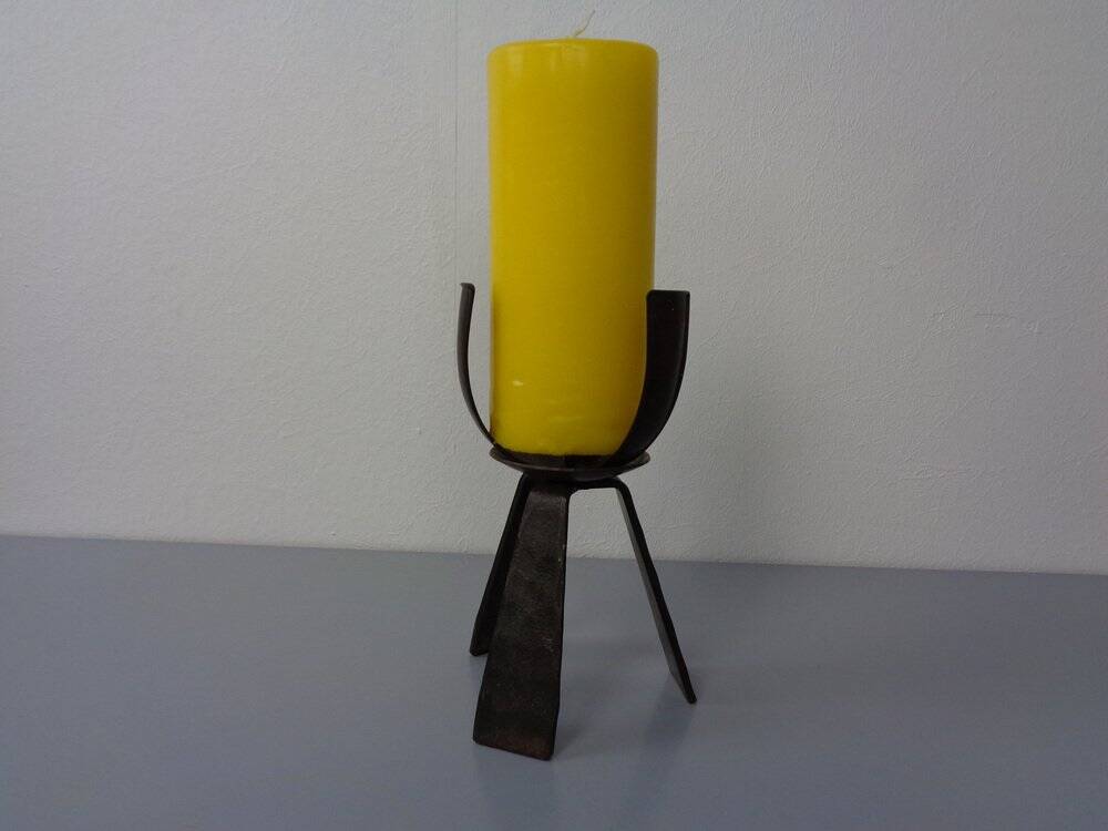 Brutalist Iron Candleholder, Germany, 1960s