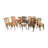 Lot de 15 chaises bistrot café bois courbé dépareillées vintage