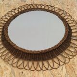 Miroir fleur en rotin 60x60cm