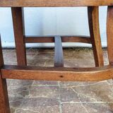 Set of four solid oak monastery style chairs