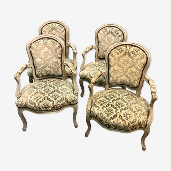 Suite de quatre fauteuils médaillon, milieu XIXe siècle