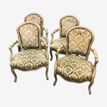 Suite of four medallion chairs, mid-19th century
