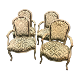 Suite de quatre fauteuils médaillon, milieu XIXe siècle