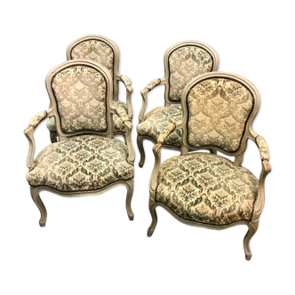 Suite de quatre fauteuils médaillon, milieu XIXe siècle