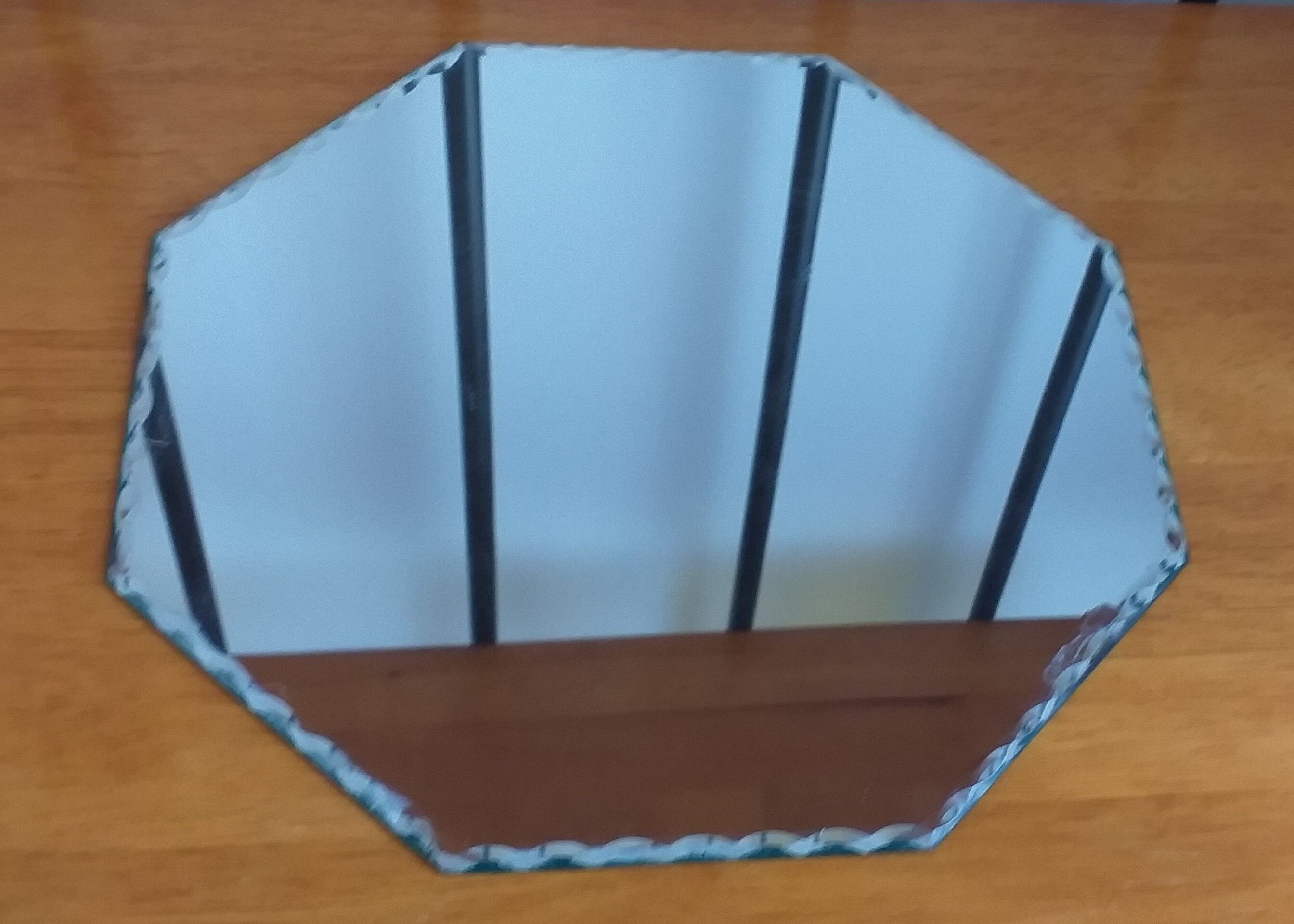 Octagonal beveled mirror