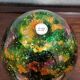 Large designer ball-shaped vase from the "laque line" art workshops