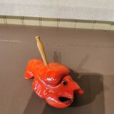 Vallauris vintage Barbotine condiment set