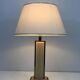 Table Lamp in Travertine and Gold Chrome, French Work, circa 1970