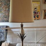 Lampe oeuf d'autruche et ananas style Jansen