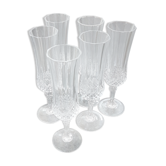 Lot de 6 flûtes à champagne en crystal