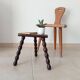 Vintage turned wooden tripod stool
