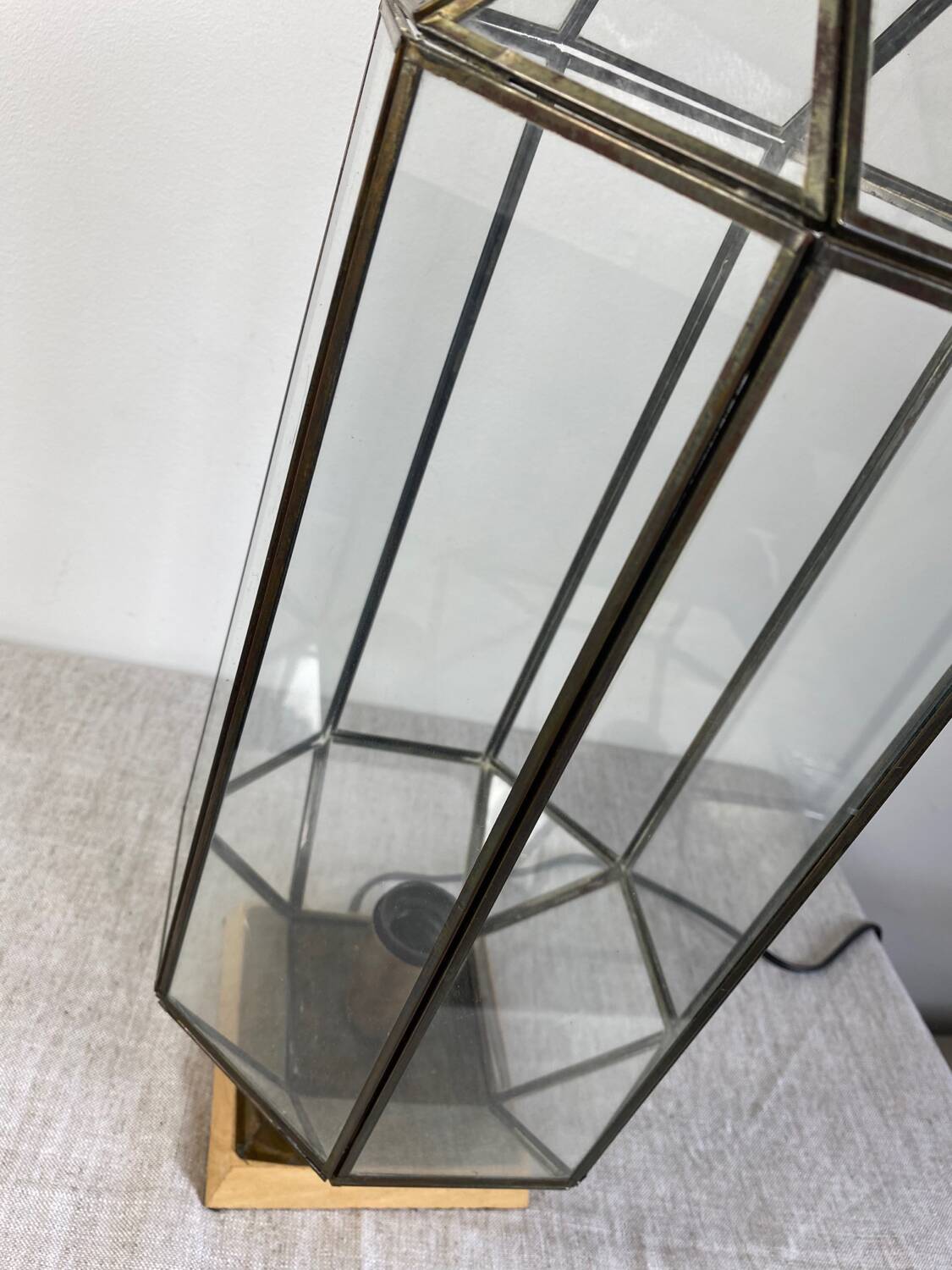 Lampe en laiton et verre