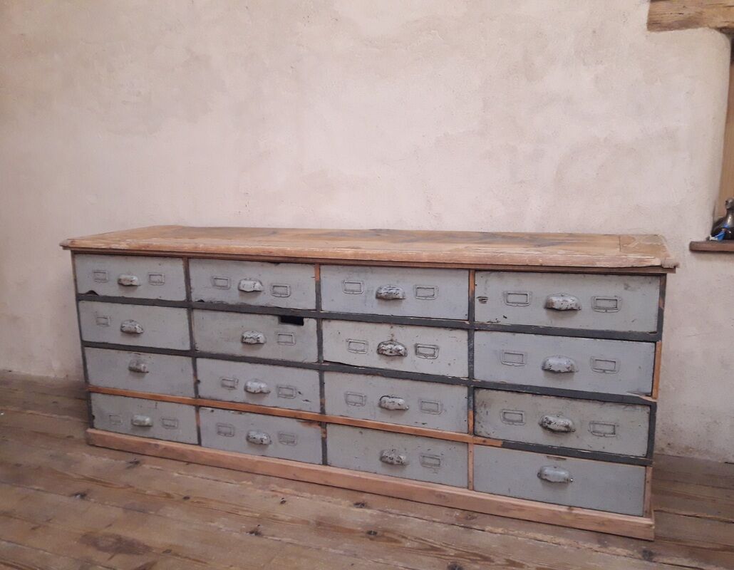 Industrial sideboard with 16 drawers