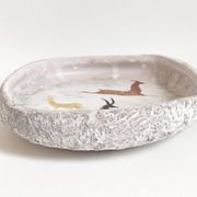 Vide poche en céramique motifs rupestres années 60
