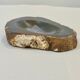 Vintage blue ochre agate slice tray, agate ashtray, 1960s