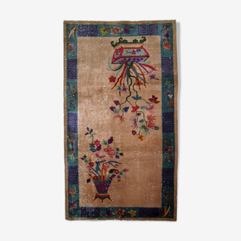 Old chinese carpet handmade 125x198cm