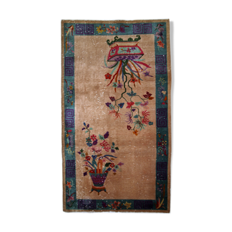 Tapis ancien chinois fait main 125x198cm