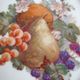 Set of 5 antique Limoges porcelain plates L.J.V with fruit decoration