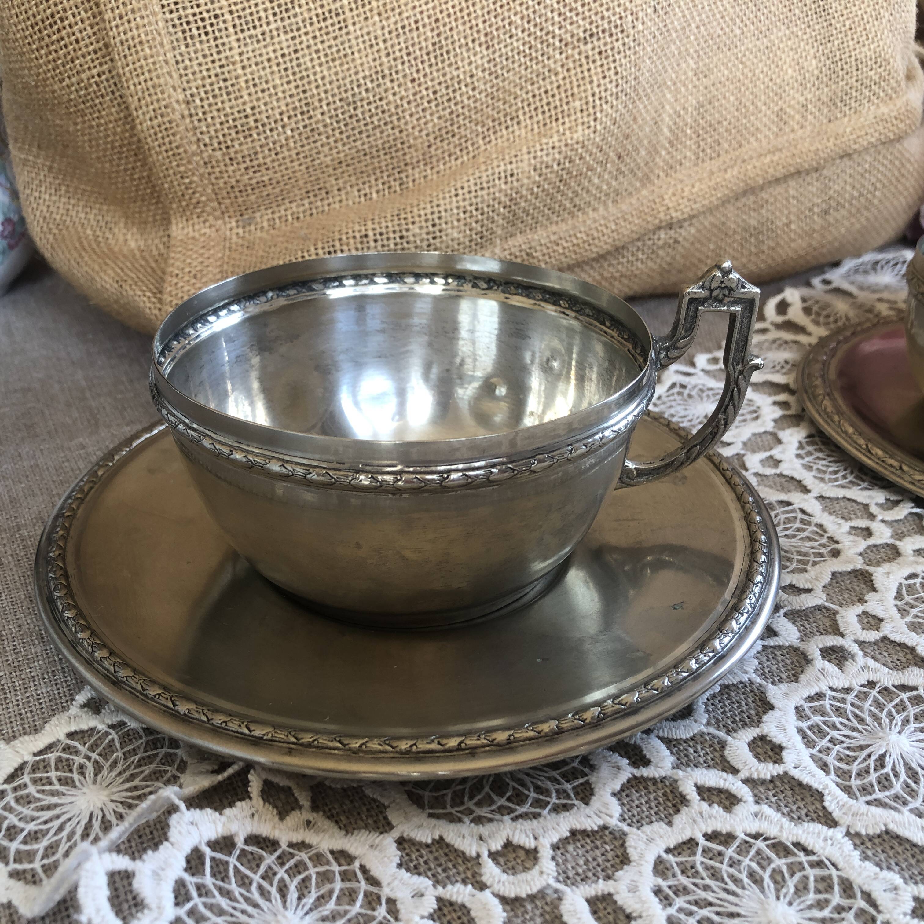 Set of 3 old "silverware" cups
