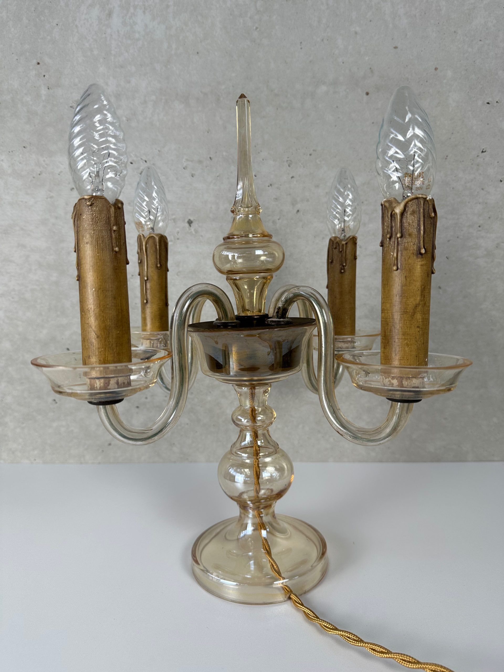 Murano 4-arm candelabra table lamp