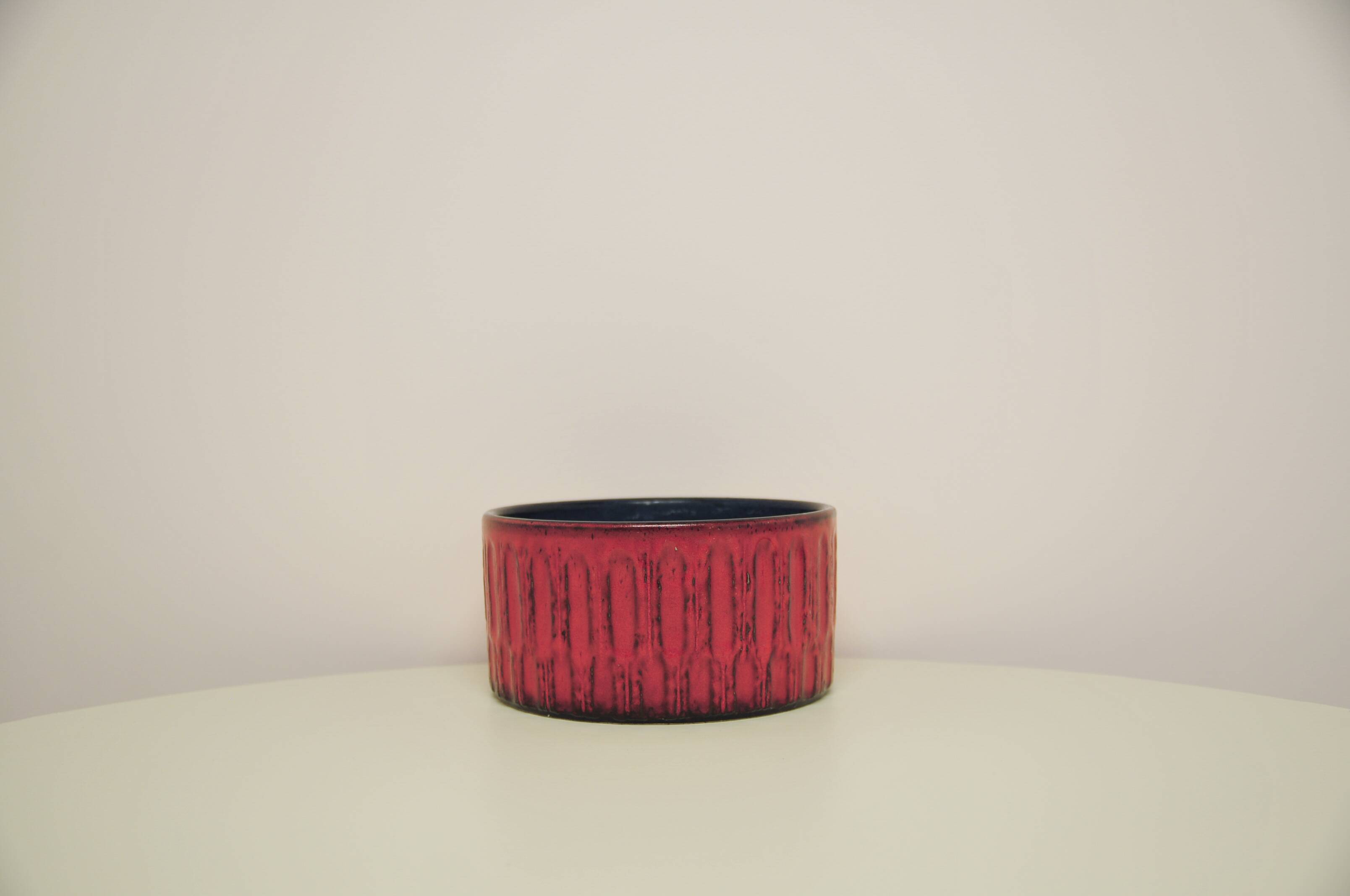 vintage red West Germany bowl flowerpot Jasba