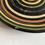 Plat XL centre de table en terre cuite vernissée céramique 1950